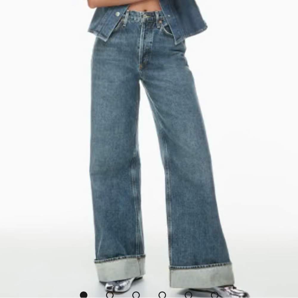 Agolde Wide-Leg Flare Jeans in Medium Blue Denim